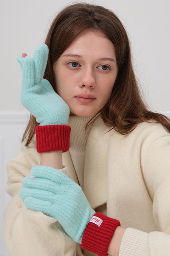 Guantes de lana tejidos a la moda y cálidos