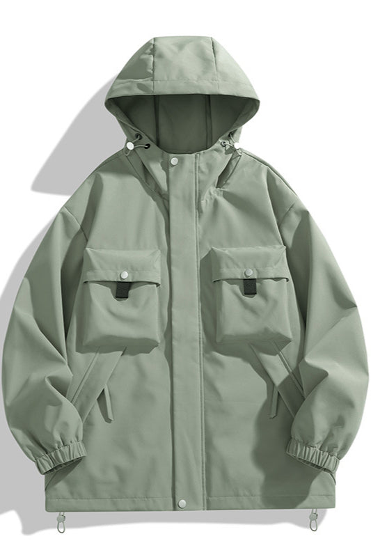 Parka versátil con capucha y bolsillos