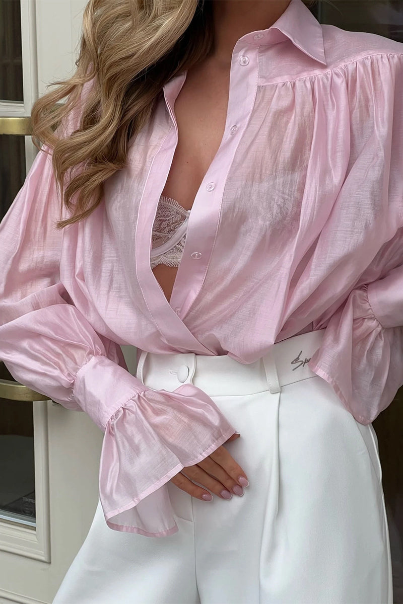 Ethereal Draped Silhouette Blouse