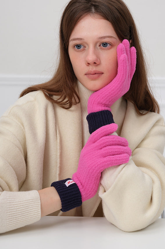 Guantes de lana tejidos a la moda y cálidos