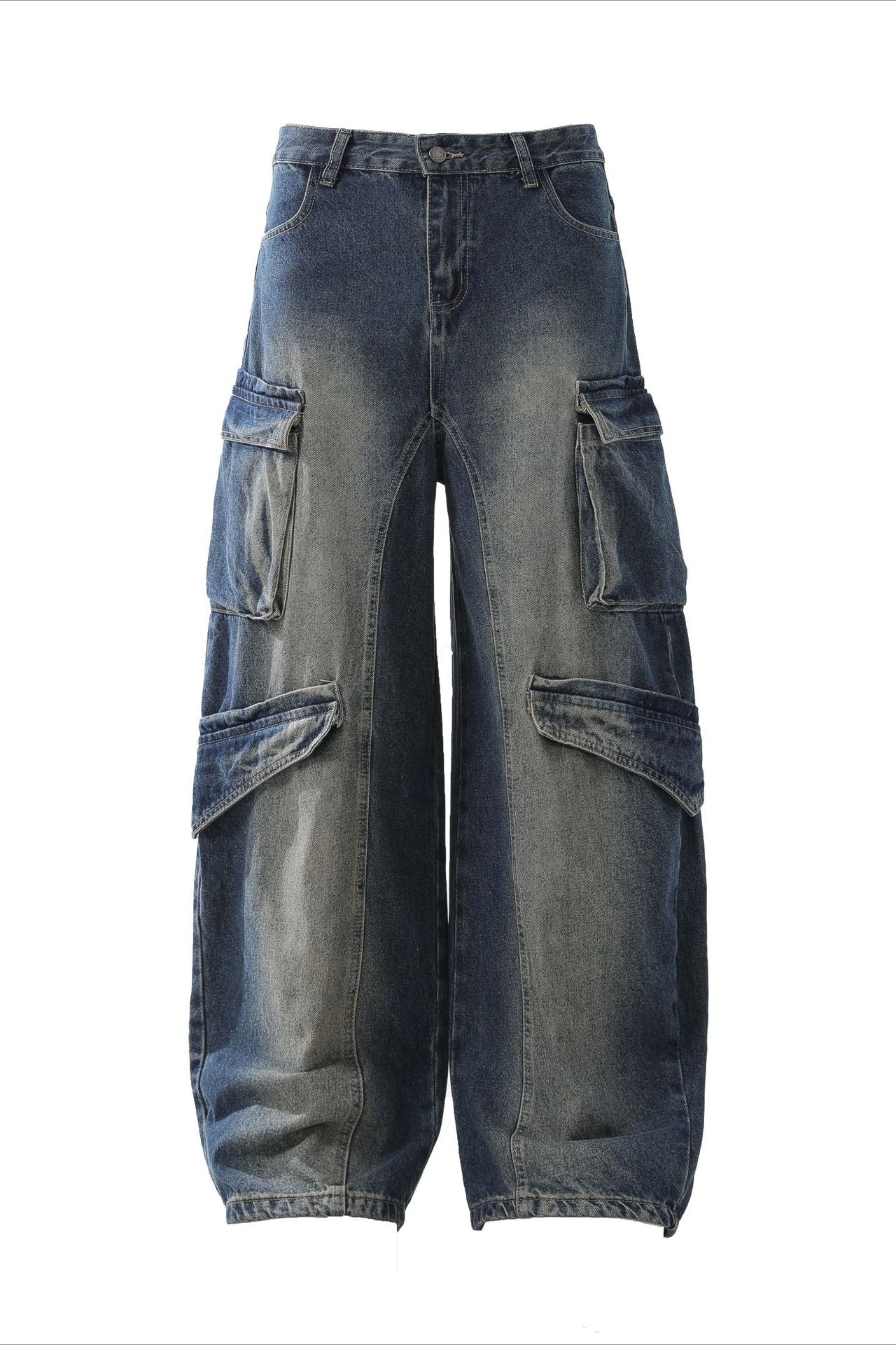 Women's Wide-Leg Cargo Jeans Spacious and Stylish