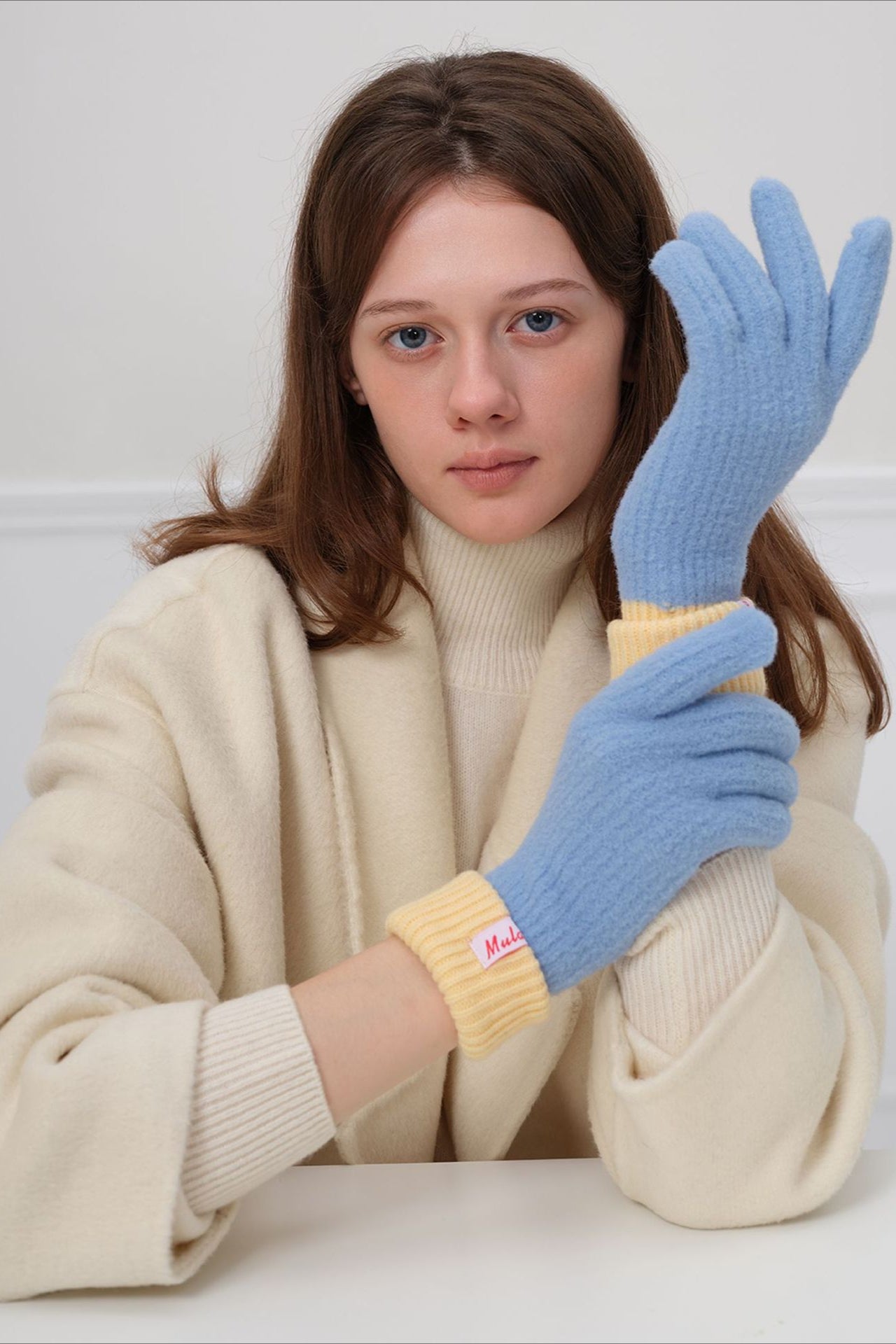 Guantes de lana tejidos a la moda y cálidos