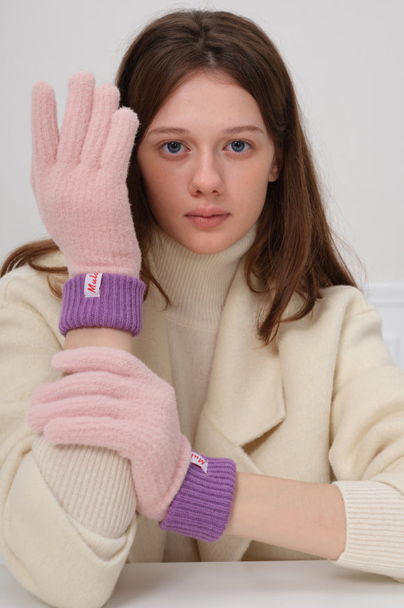 Guantes de lana tejidos a la moda y cálidos