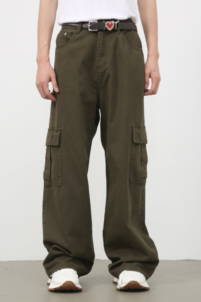 Pantalones cargo casuales de pierna ancha de moda