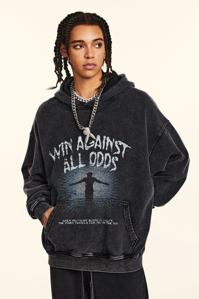 Men's Casual Oversized Hoodie with Inspirational Graphic