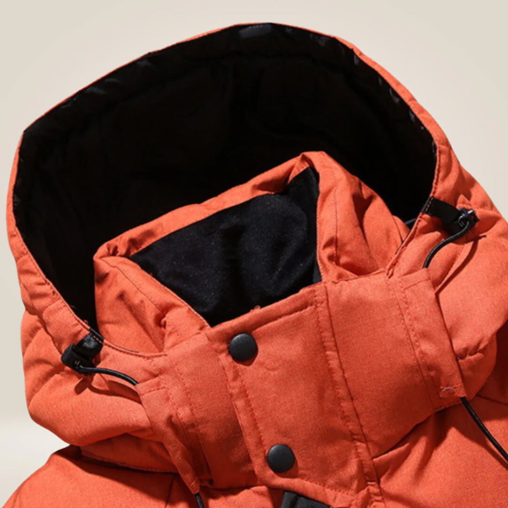 Chaqueta impermeable acolchada de invierno con capucha desmontable