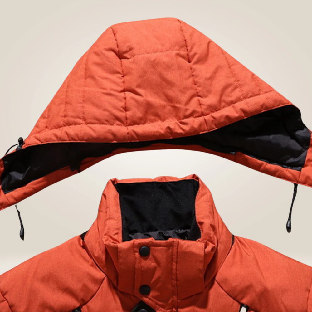 Chaqueta impermeable acolchada de invierno con capucha desmontable