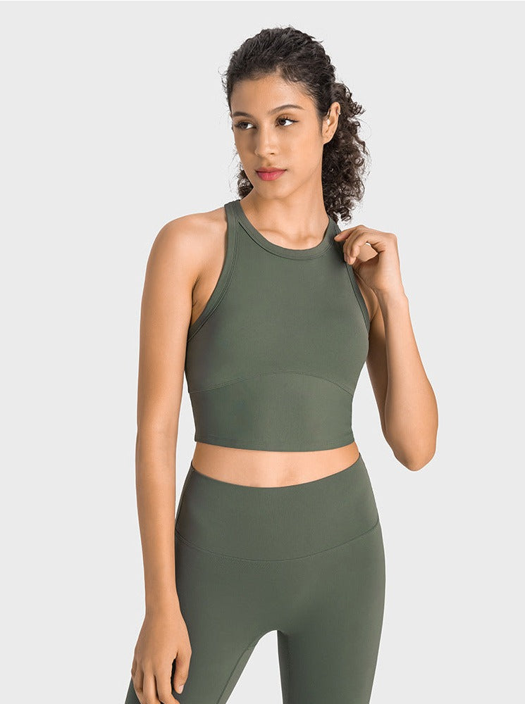 Stretchable High Waist Yoga Exercise Sleeveless Shirt