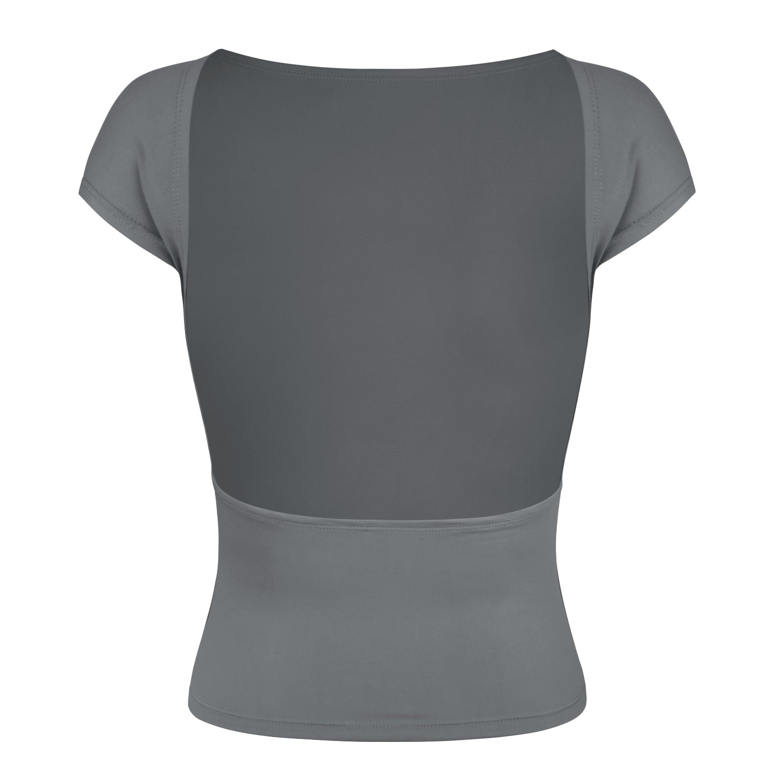 Dark Gray Sexy Backless Slim Breathable Short Sleeve Shirt