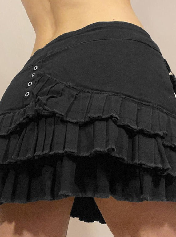 Falda plisada de estilo oscuro para la calle 