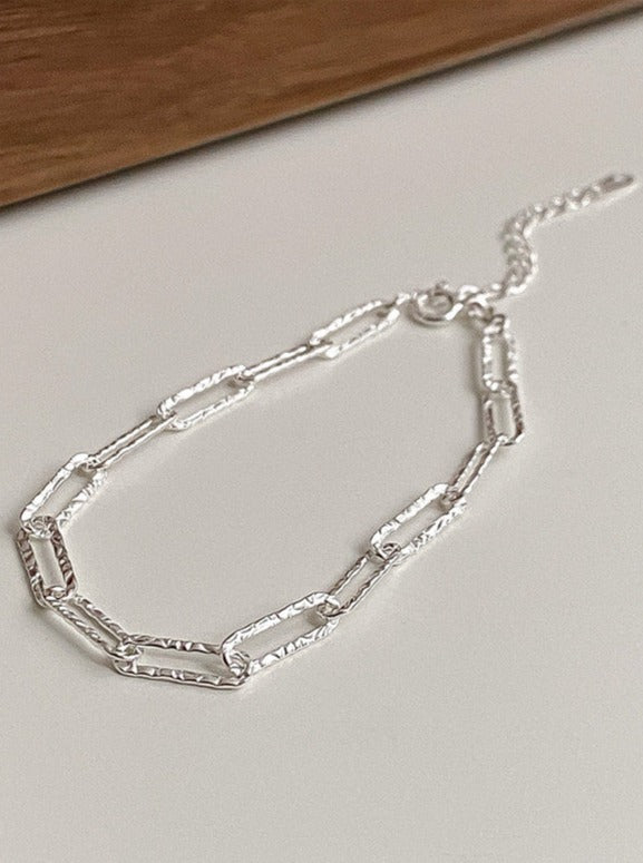 Pulsera de plata de estilo italiano sencilla y elegante