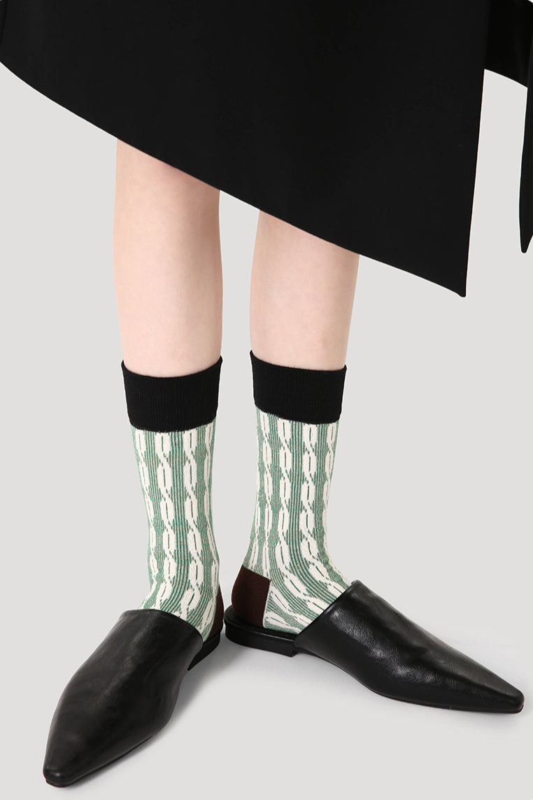 Geometric Pattern Breathable Cotton Socks