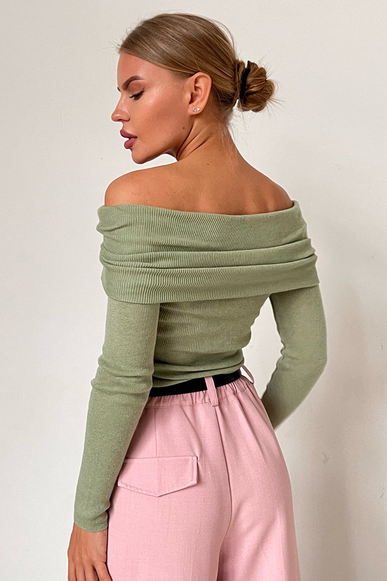 Serene Drape Off-Shoulder Sweater